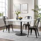 EEI-3525-BLK-WHI Lippa 48" Square Wood Dining Table by Modway