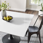 EEI-3525-BLK-WHI Lippa 48" Square Wood Dining Table by Modway