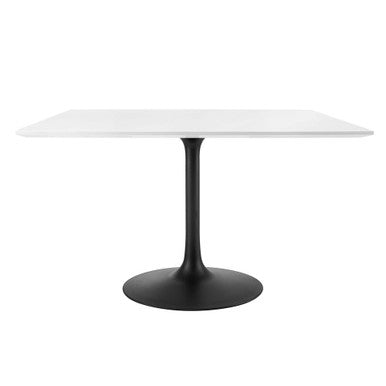Modway EEI-3525-BLK-WHI Lippa 48" Square Wood Dining Table Black White