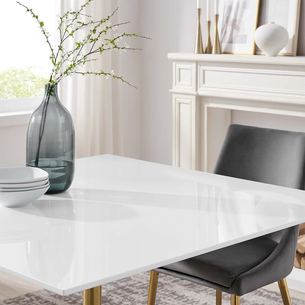 EEI-3230-GLD-WHI Lippa 48" Square Wood Dining Table by Modway
