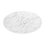 EEI-3530-BLK-WHI Lippa 54" Oval Faux Marble Dining Table by Modway