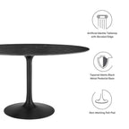 EEI-4880-BLK-BLK Lippa 54" Oval Faux Marble Dining Table by Modway