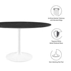 EEI-5185-WHI-BLK Lippa 54" Oval Faux Marble Dining Table by Modway