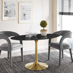 EEI-5242-GLD-BLK Lippa 54" Oval Faux Marble Dining Table by Modway