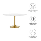 EEI-3233-GLD-WHI Lippa 54" Round Faux Marble Dining Table by Modway