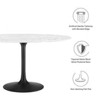 EEI-3528-BLK-WHI Lippa 54" Round Faux Marble Dining Table by Modway