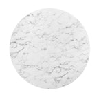 EEI-3528-BLK-WHI Lippa 54" Round Faux Marble Dining Table by Modway