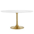 EEI-3228-GLD-WHI Lippa 54" Round Wood Dining Table by Modway