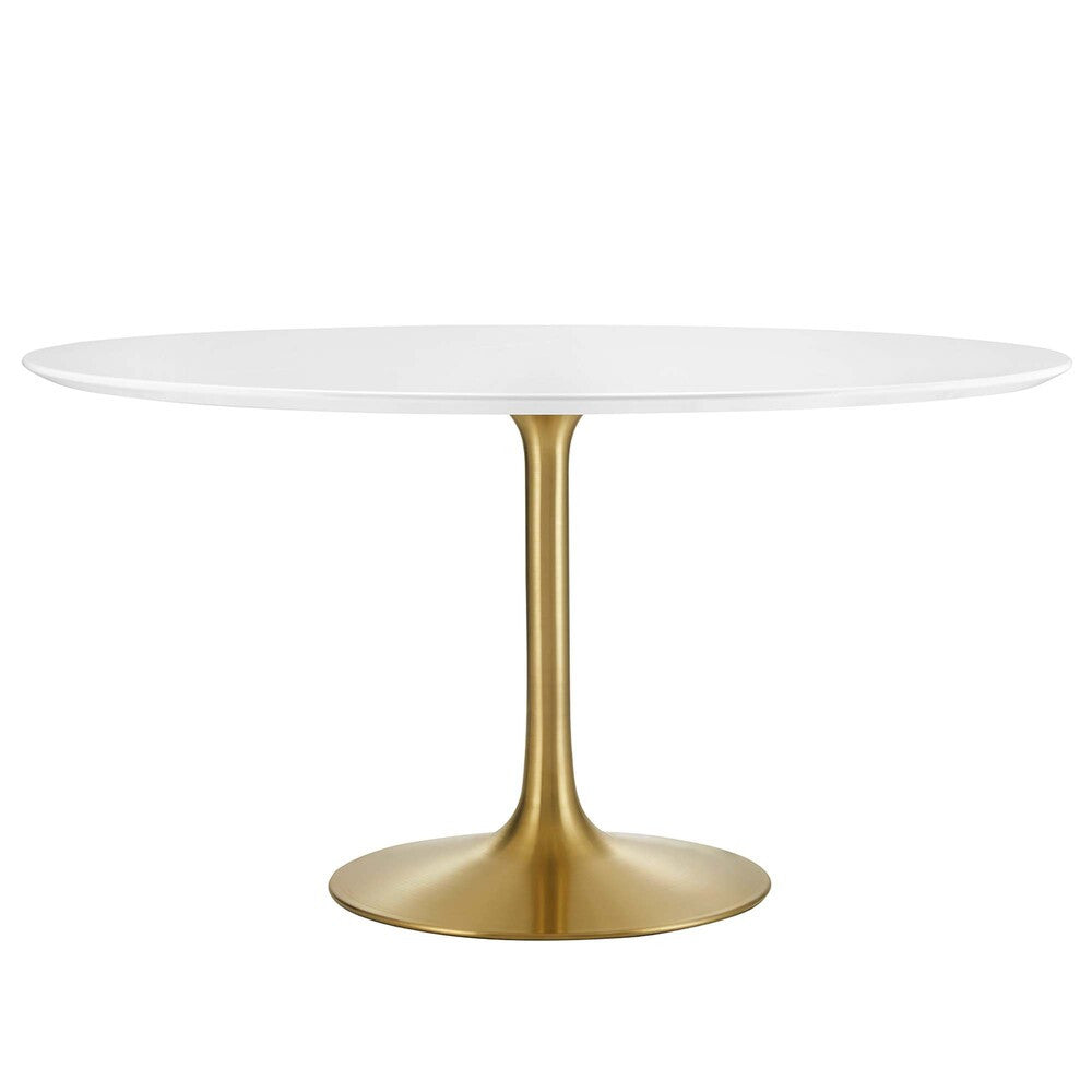EEI-3228-GLD-WHI Lippa 54" Round Wood Dining Table by Modway