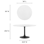 EEI-3523-BLK-WHI Lippa 54" Round Wood Dining Table by Modway