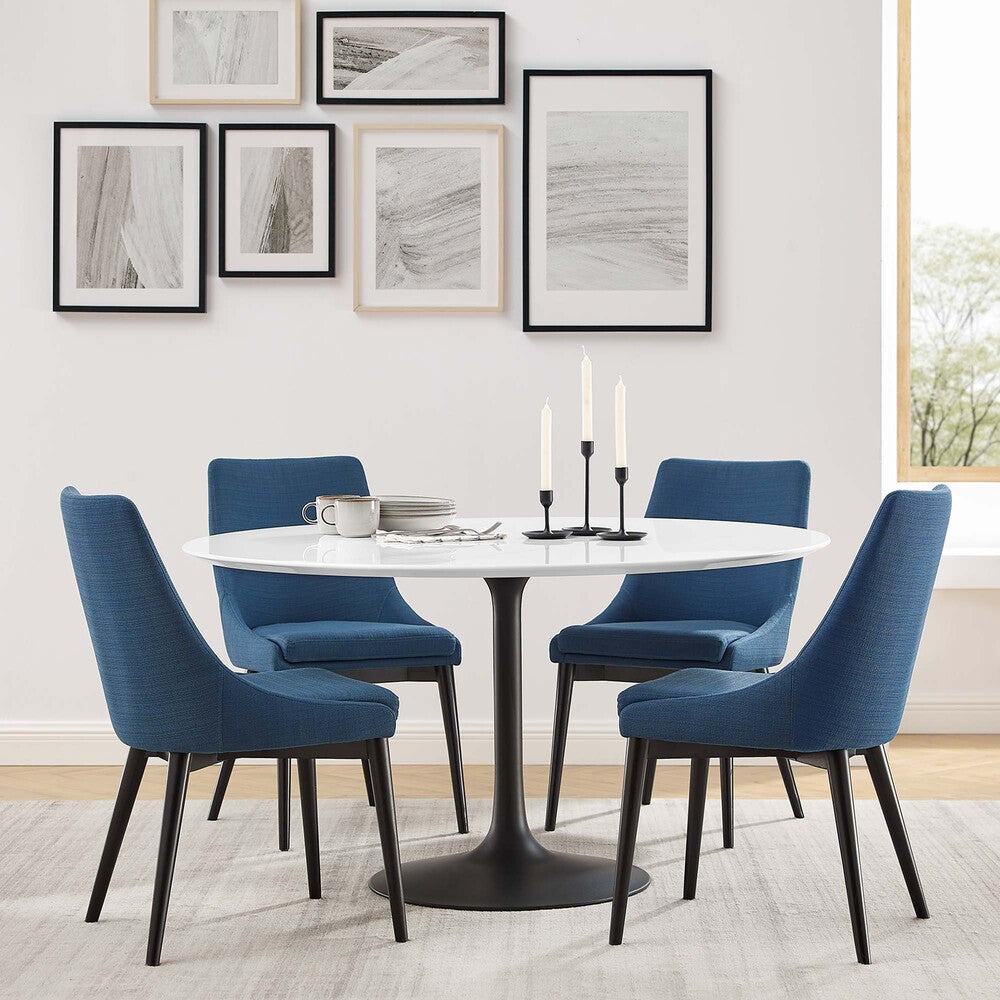 EEI-3523-BLK-WHI Lippa 54" Round Wood Dining Table by Modway