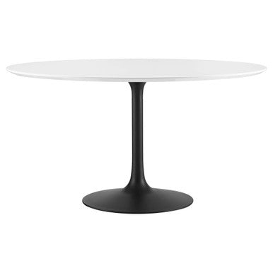 Modway EEI-3523-BLK-WHI Lippa 54" Round Wood Dining Table Black White