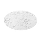 EEI-3236-GLD-WHI Lippa 60" Oval Faux Marble Dining Table by Modway