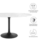 EEI-3531-BLK-WHI Lippa 60" Oval Faux Marble Dining Table by Modway