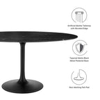 EEI-4881-BLK-BLK Lippa 60" Oval Faux Marble Dining Table by Modway