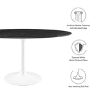 EEI-5186-WHI-BLK Lippa 60" Oval Faux Marble Dining Table by Modway
