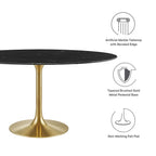 EEI-5243-GLD-BLK Lippa 60" Oval Faux Marble Dining Table by Modway
