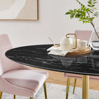 EEI-5243-GLD-BLK Lippa 60" Oval Faux Marble Dining Table by Modway
