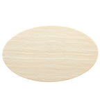 EEI-6757-WHI-TRA Lippa 60" Oval Faux Travertine Dining Table by Modway