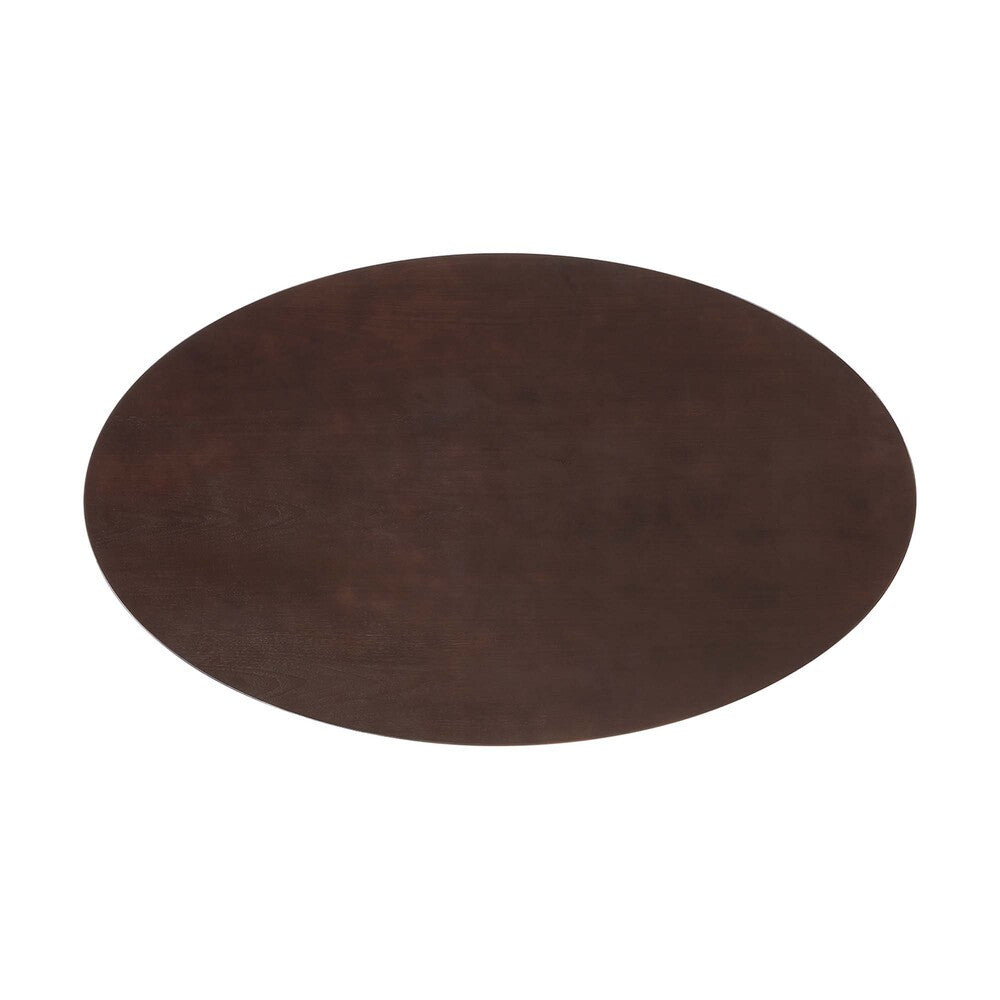 EEI-5194-WHI-CHE Lippa 60" Oval Cherry Walnut Wood Dining Table by Modway