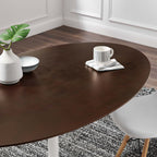 EEI-5194-WHI-CHE Lippa 60" Oval Cherry Walnut Wood Dining Table by Modway
