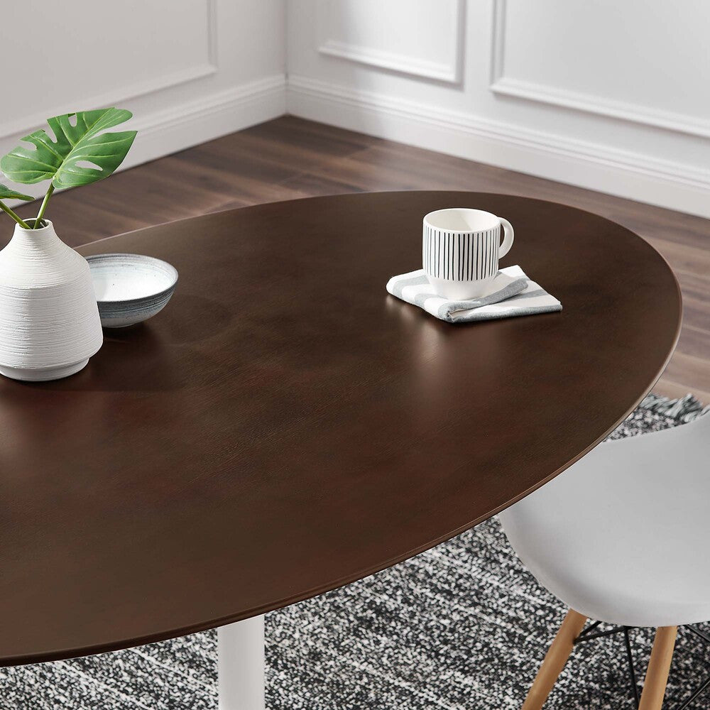 EEI-5194-WHI-CHE Lippa 60" Oval Cherry Walnut Wood Dining Table by Modway