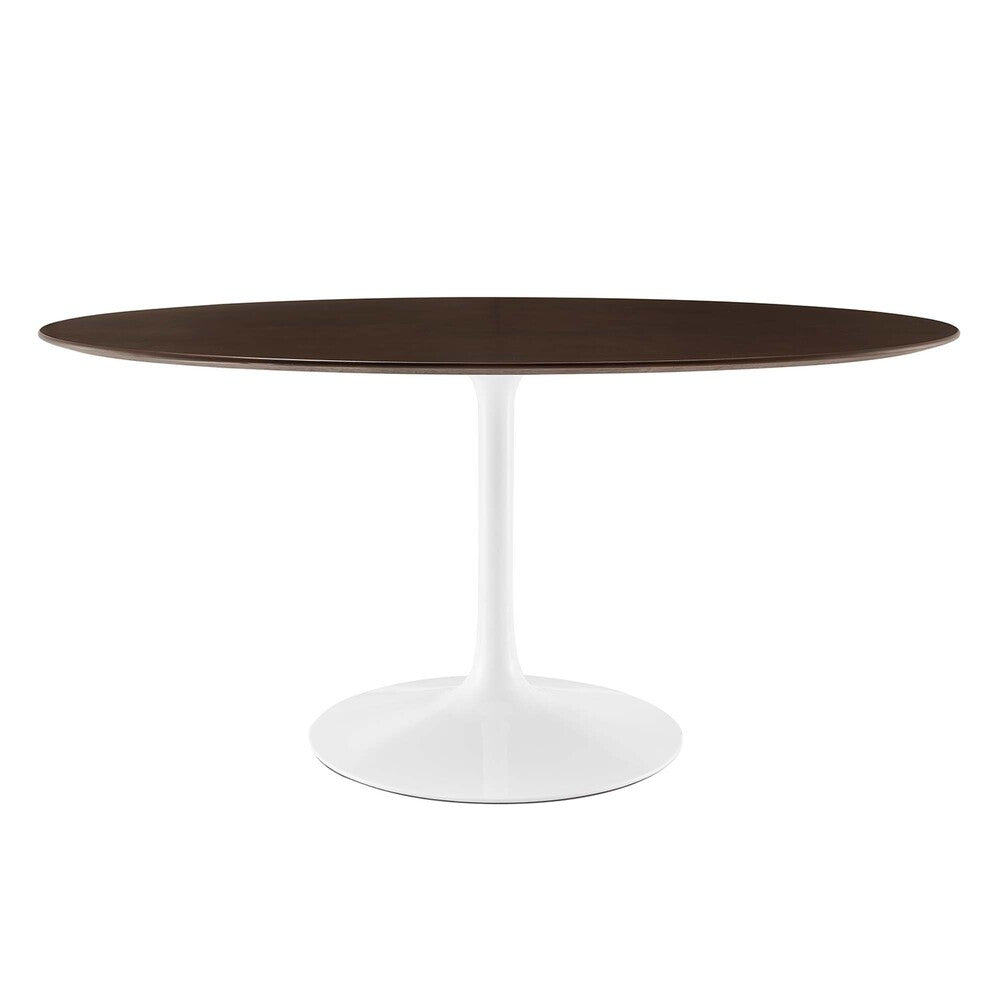 EEI-5194-WHI-CHE Lippa 60" Oval Cherry Walnut Wood Dining Table by Modway