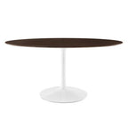 Modway EEI-5194-WHI-CHE Lippa 60" Oval Cherry Walnut Wood Dining Table White Cherry Walnut