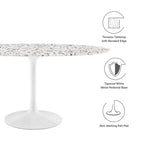 EEI-5734-WHI-WHI Lippa 60" Oval Terrazzo Dining Table by Modway