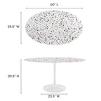 EEI-5734-WHI-WHI Lippa 60" Oval Terrazzo Dining Table by Modway