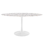 EEI-5734-WHI-WHI Lippa 60" Oval Terrazzo Dining Table by Modway