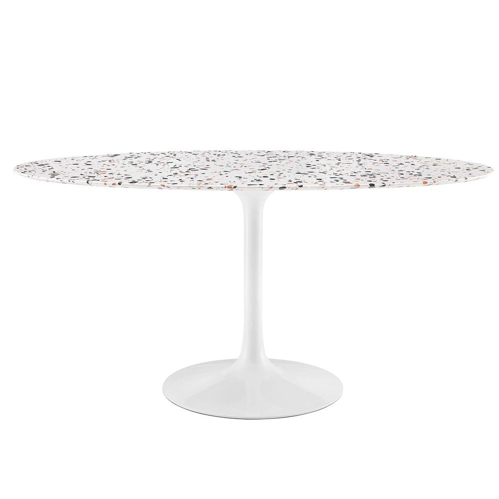 EEI-5734-WHI-WHI Lippa 60" Oval Terrazzo Dining Table by Modway