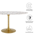 EEI-5736-GLD-WHI Lippa 60" Oval Terrazzo Dining Table by Modway