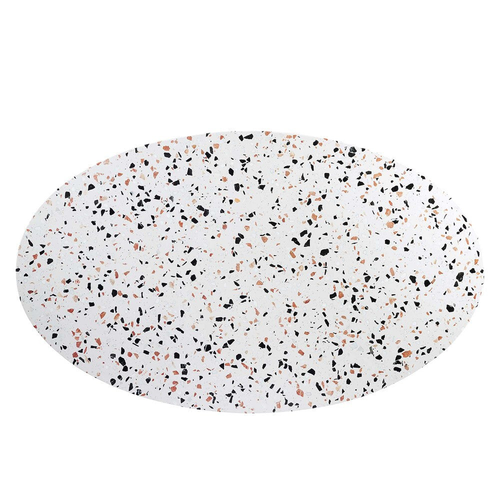 EEI-5737-BLK-WHI Lippa 60" Oval Terrazzo Dining Table by Modway