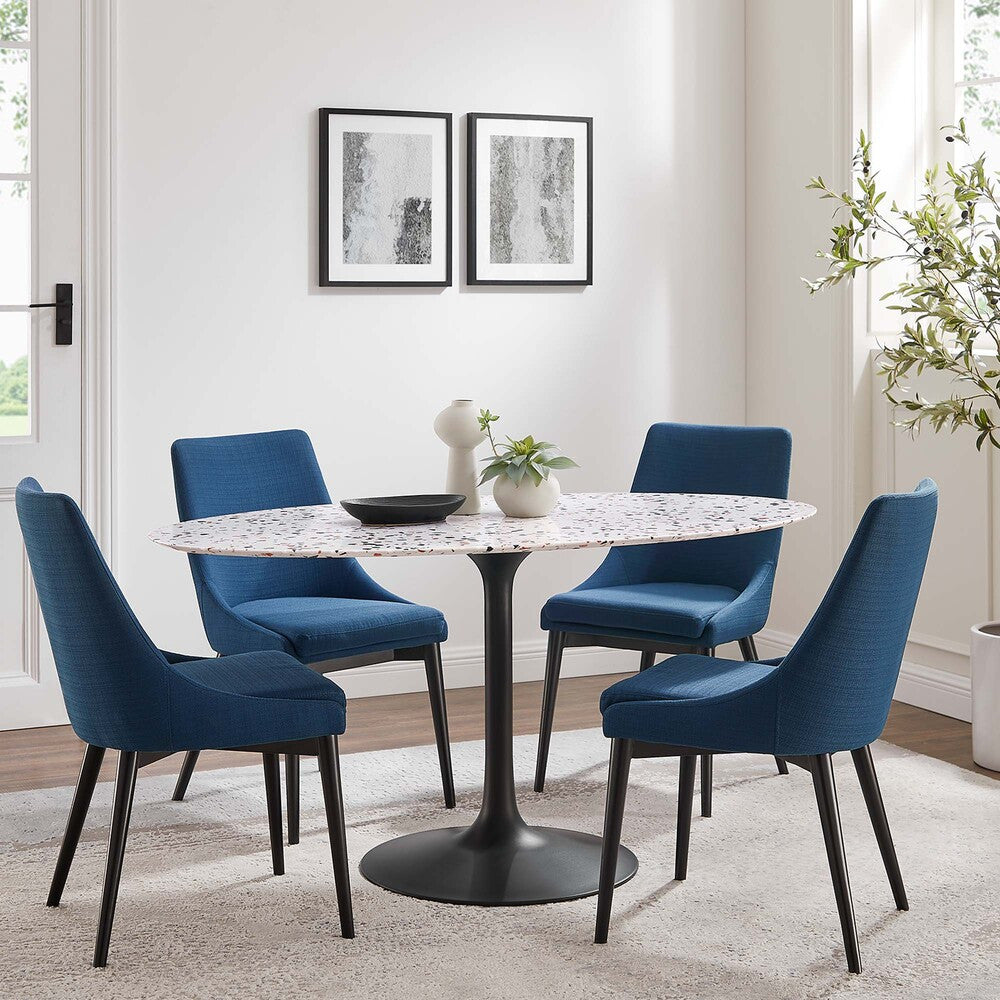 EEI-5737-BLK-WHI Lippa 60" Oval Terrazzo Dining Table by Modway
