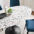 EEI-5737-BLK-WHI Lippa 60" Oval Terrazzo Dining Table by Modway