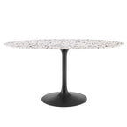 EEI-5737-BLK-WHI Lippa 60" Oval Terrazzo Dining Table by Modway