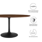 EEI-3543-BLK-WAL Lippa 60" Oval Walnut Wood Dining Table by Modway