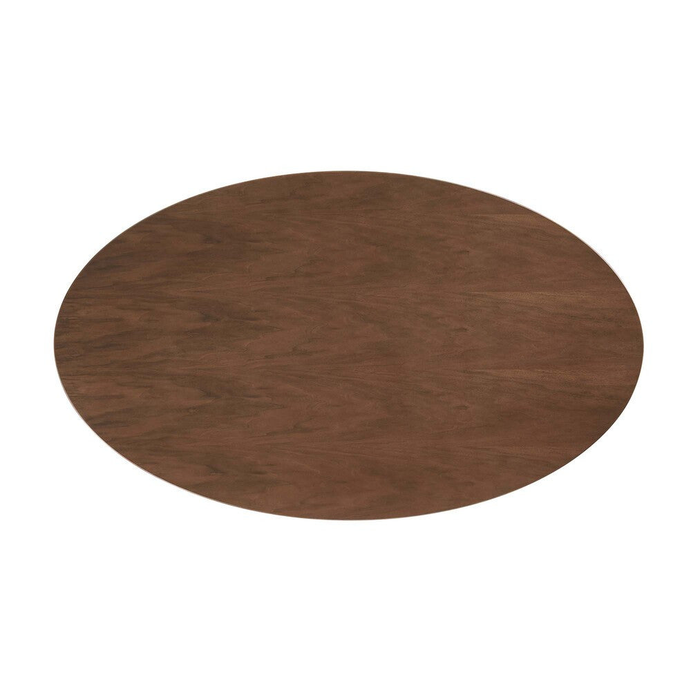 EEI-3543-BLK-WAL Lippa 60" Oval Walnut Wood Dining Table by Modway