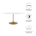 EEI-3254-GLD-WHI Lippa 60" Oval Wood Dining Table by Modway