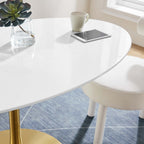 EEI-3254-GLD-WHI Lippa 60" Oval Wood Dining Table by Modway