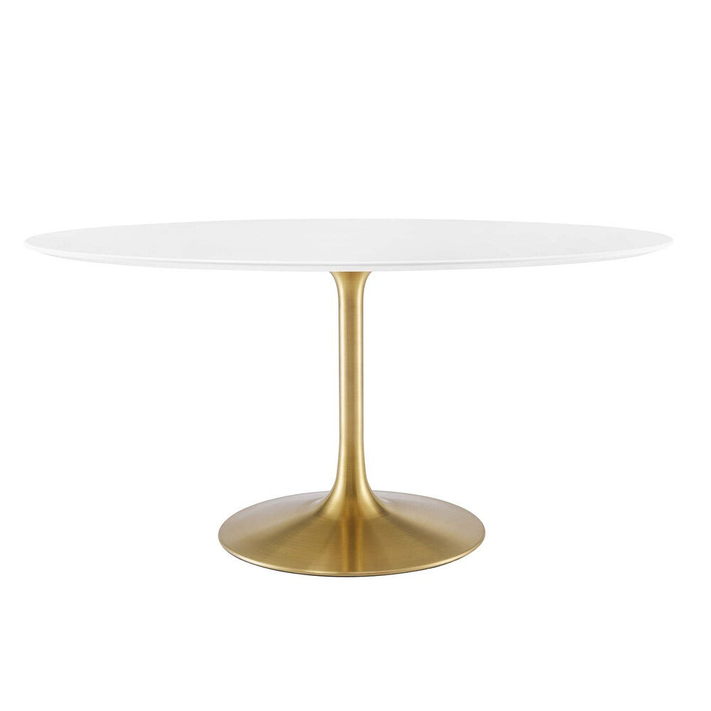 EEI-3254-GLD-WHI Lippa 60" Oval Wood Dining Table by Modway