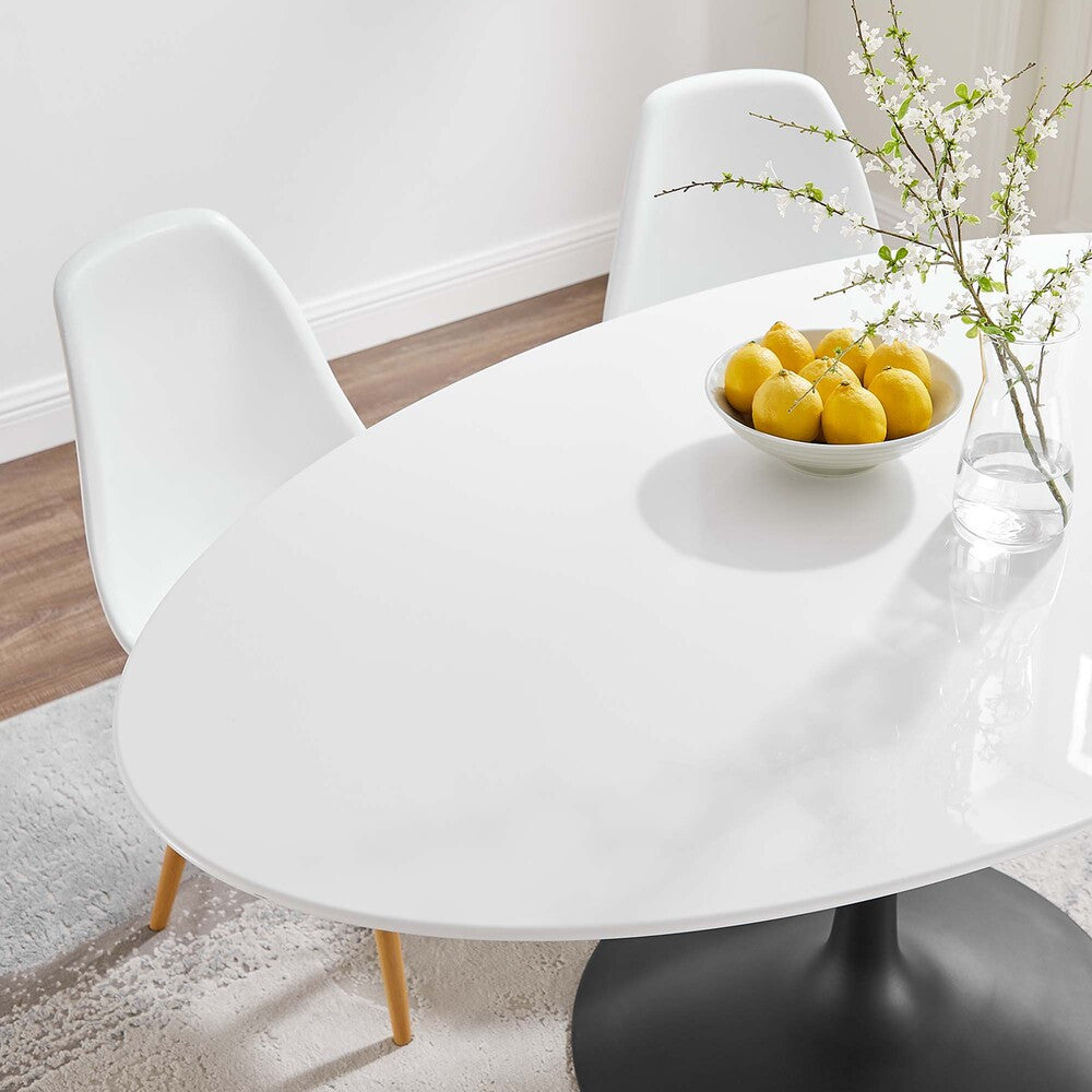 EEI-3539-BLK-WHI Lippa 60" Oval Wood Dining Table by Modway