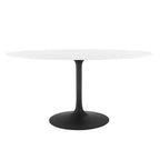 EEI-3539-BLK-WHI Lippa 60" Oval Wood Dining Table by Modway