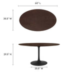 EEI-4887-BLK-CHE Lippa 60" Oval Wood Dining Table by Modway