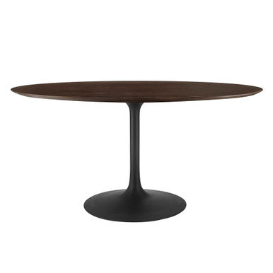 Modway EEI-4887-BLK-CHE Lippa 60" Oval Wood Dining Table Black Cherry Walnut