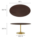 EEI-5524-GLD-CHE Lippa 60" Oval Wood Dining Table by Modway