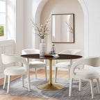 EEI-5524-GLD-CHE Lippa 60" Oval Wood Dining Table by Modway