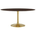 EEI-5524-GLD-CHE Lippa 60" Oval Wood Dining Table by Modway