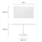 EEI-1656-WHI Lippa 60" Rectangle Wood Dining Table by Modway